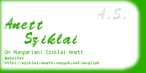 anett sziklai business card